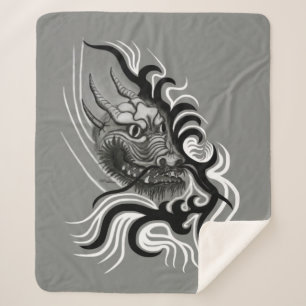 Manta Sherpa Dragón chino en tatuaje