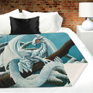 Manta Sherpa Dragón de invierno blanco para bebés