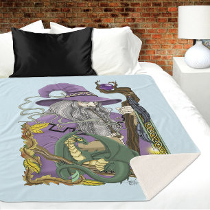 Manta Sherpa Dragón Mago Celta Fantasía Púrpura