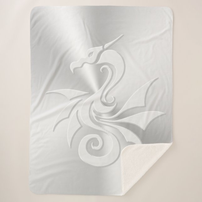 Manta Sherpa Dragón tribal de efecto Grabado en relieve (Anverso)