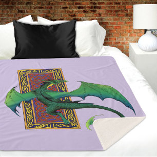 Manta Sherpa Dragón verde del no de los celtas Purple
