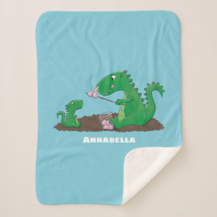 Manta Sherpa dragones cortos asando malvaviscos personalizado