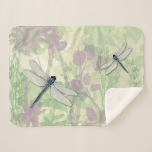 Manta Sherpa Dragonflies azul