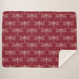 Manta Sherpa Dragonflies on Brick Red