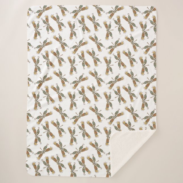 Manta Sherpa Dragonfly Gift Sherpa Throw Blanket (Anverso)