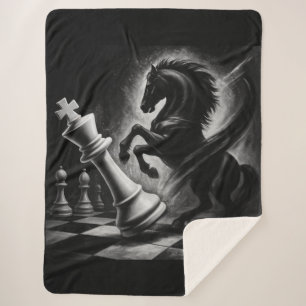 Manta Sherpa Dramático caballo negro vs. rey - Audaz arte de aj