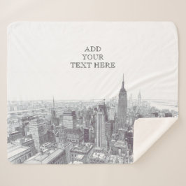 Manta Sherpa Drawing of New York City Landscape Custom