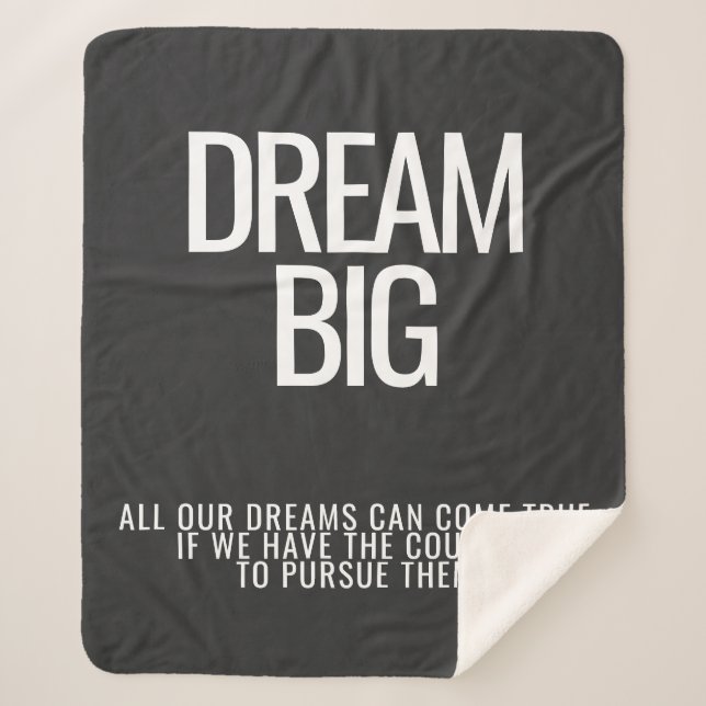 Manta Sherpa Dream Big Fleece Blanket (Anverso)
