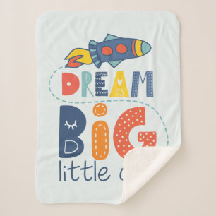 Manta Sherpa Dream Big Little One Rocket