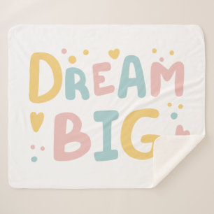 Manta Sherpa Dream Big Pastel Hearts