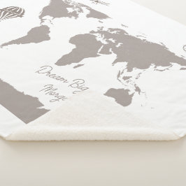 Manta Sherpa Dream Big World Traveler Nombre del bebé personali