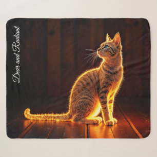 Manta Sherpa Dreamy feline art oro gato retrato adorables masco