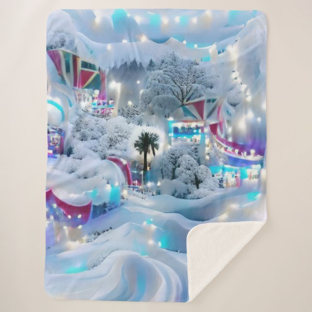Manta Sherpa Dreamy Winter Wonderland Lights (Anverso)