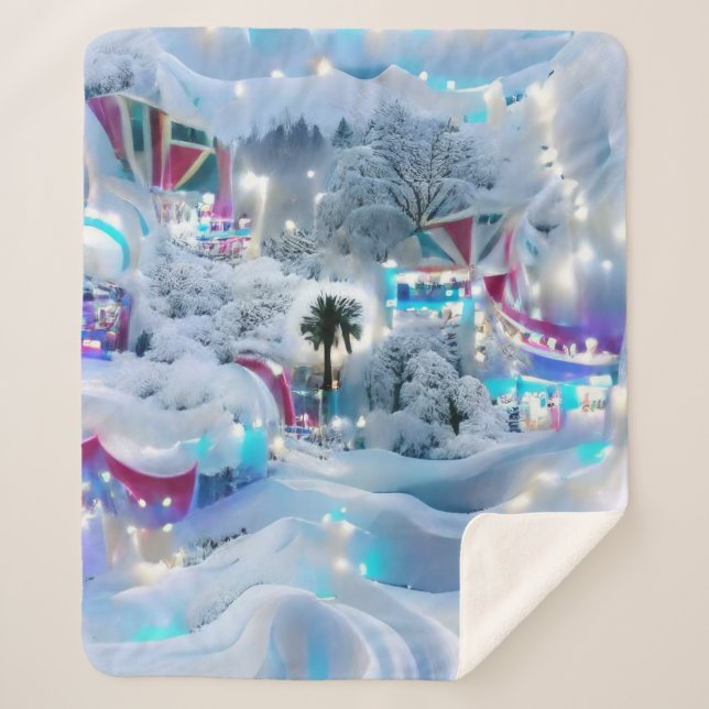 Manta Sherpa Dreamy Winter Wonderland Lights (Anverso)