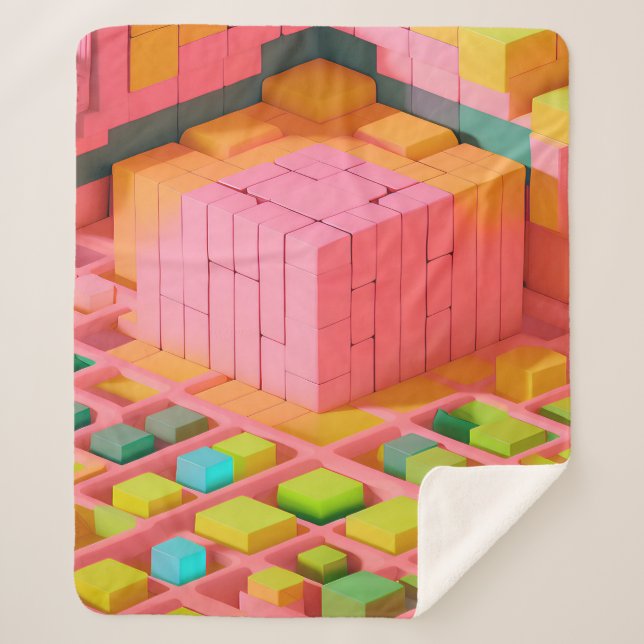 Manta Sherpa Dulce de colores vivos (Anverso)