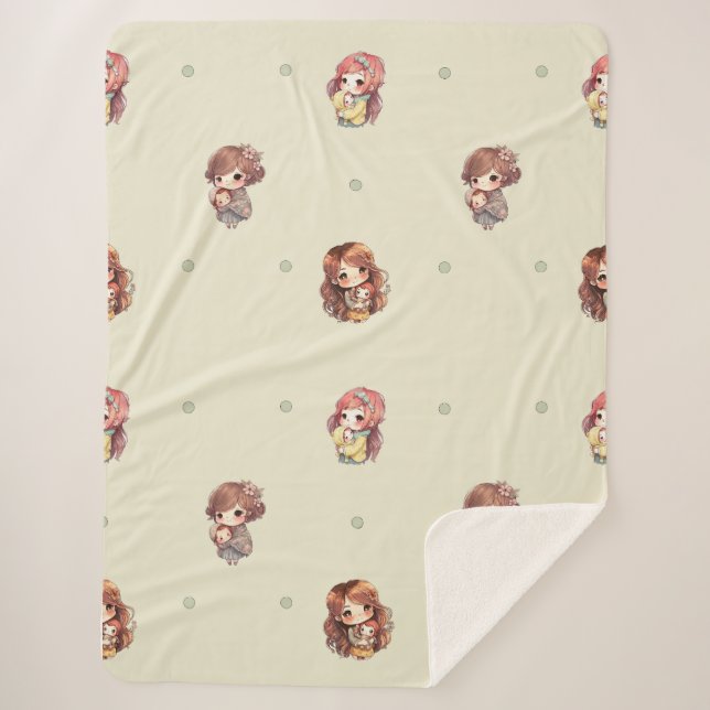 Manta Sherpa Dulce Mamá Y Bebé Sherpa Blanket (Anverso)