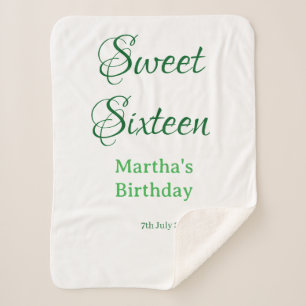 Manta Sherpa Dulces dieciséis nombre fecha caligrafía boho ret