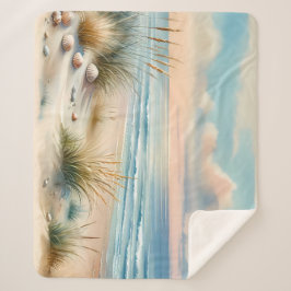 Manta Sherpa Dunas Costeras Pastel Acuarela
