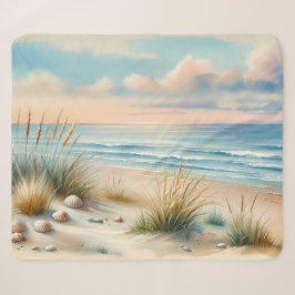 Manta Sherpa Dunas Costeras Pastel Acuarela