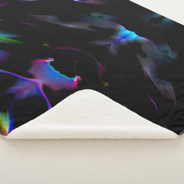 Manta Sherpa Dunas digitales de color azul oscuro predominante (3/4)