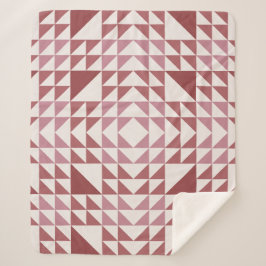 Manta Sherpa Dusty Rose Geometric Quilt Pattern