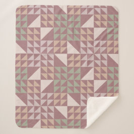 Manta Sherpa Dusty Rose Geometric Quilt Pattern