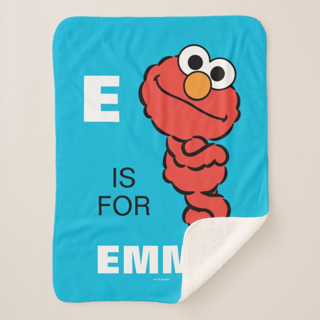 Manta Sherpa E es para Elmo | Añadir su nombre (Anverso)