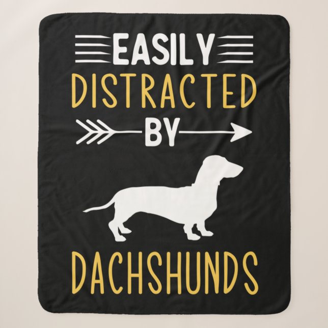Manta Sherpa Easily Distracted By Dachshunds (Anverso)