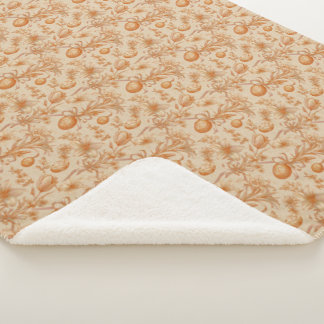 Manta Sherpa Easter Toile de Jouy Eggs and Tulips Pattern