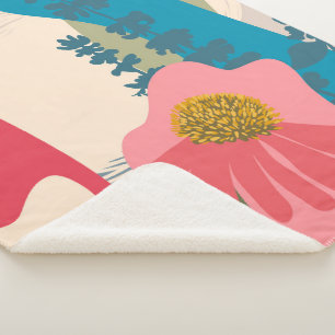 Manta Sherpa Echinacea Resumen Bloques artísticos de color mode