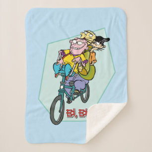 Manta Sherpa Ed, Edd, y Eddy en una bicicleta