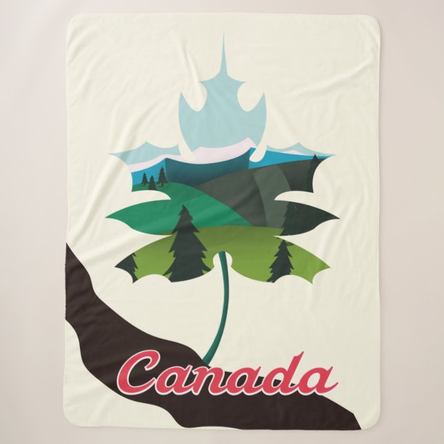 Manta Sherpa Edición blanca del arce de Canadá (Anverso)