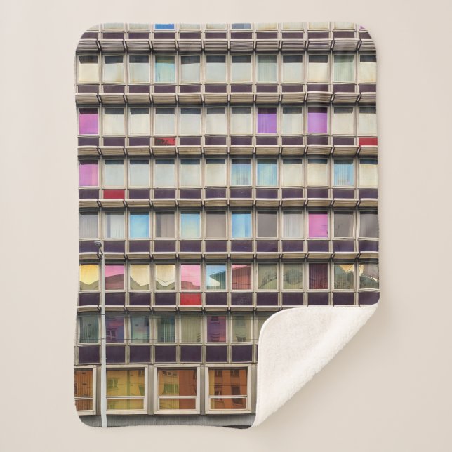 Manta Sherpa Edificio colorido (Anverso)