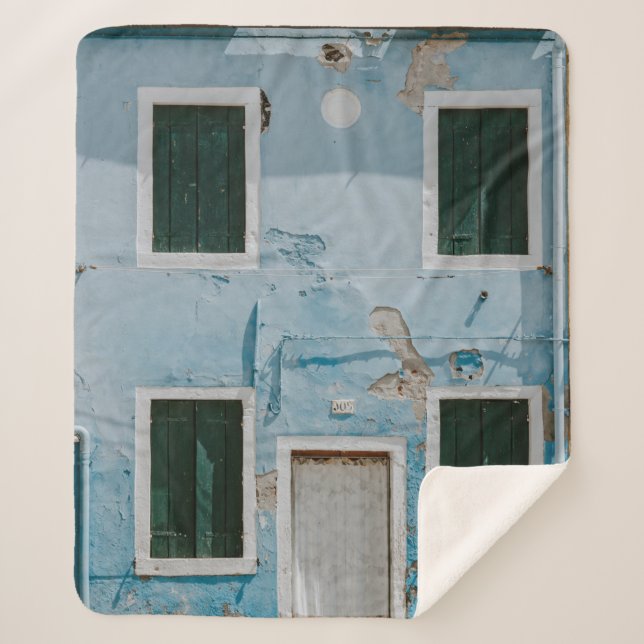 MANTA SHERPA EDIFICIO DE 2 PLANTAS DE CONCRETO AZUL (Anverso)