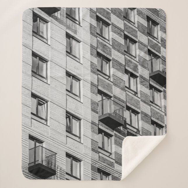 MANTA SHERPA EDIFICIO DE CONCRETO BLANCO Y NEGRO (Anverso)