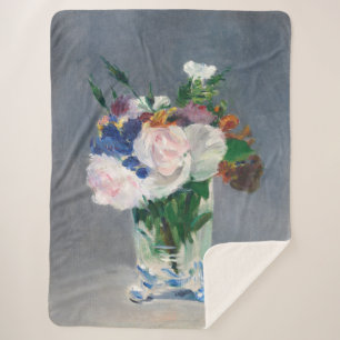 Manta Sherpa Edouard Manet - Flores en una bolsa de cristal