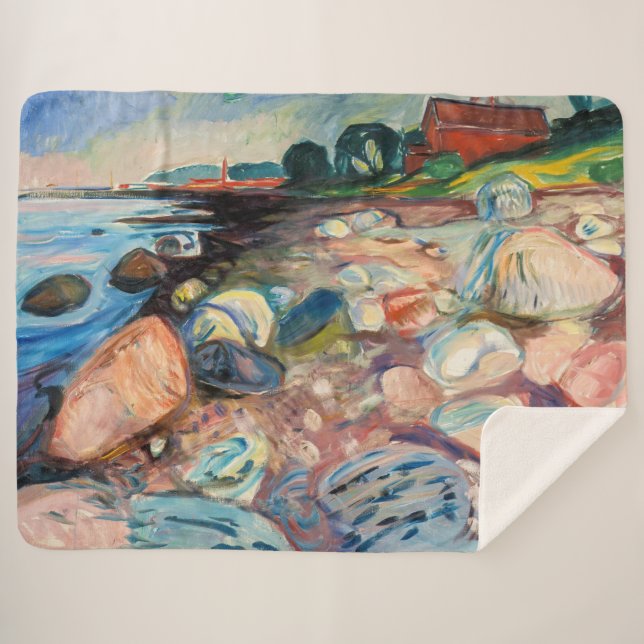 Manta Sherpa Edvard Munch - Shore with Red House (Anverso (horizontal))