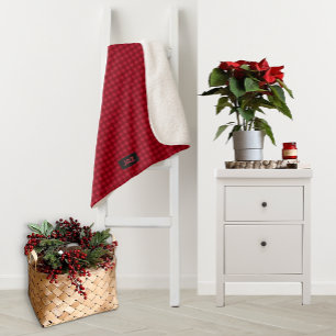 Manta Sherpa Efecto de la cintura de seda roja - Tejido con sus