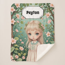 Manta Sherpa El abrazo de Blossom personalizado