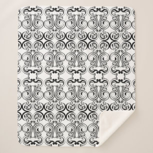 Manta Sherpa El adorno barroco vintage adamascado vintage. Retr