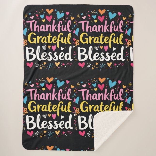 Manta Sherpa El Agradecido Día de Acción de Gracias con Estilo (Anverso)