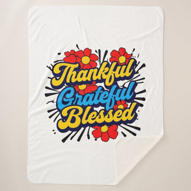 Manta Sherpa El Agradecido Día de Acción de Gracias con Estilo (Anverso)