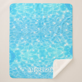 Manta Sherpa El agua riega texturas de agua nombre personalizad