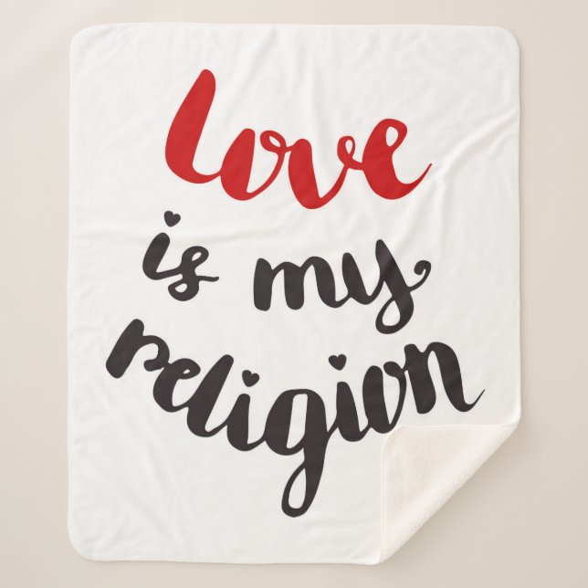 Manta Sherpa El amor es mi religión (Anverso)