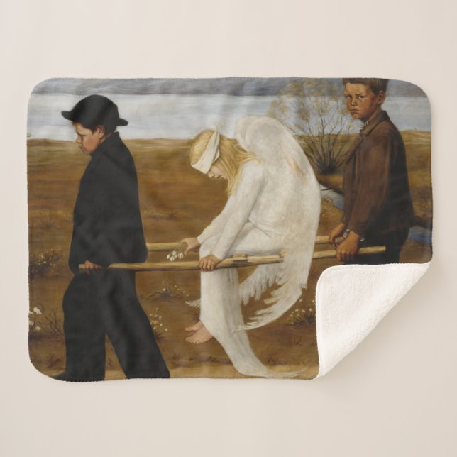 Manta Sherpa El ángel herido (por Hugo Simberg) (Anverso (horizontal))