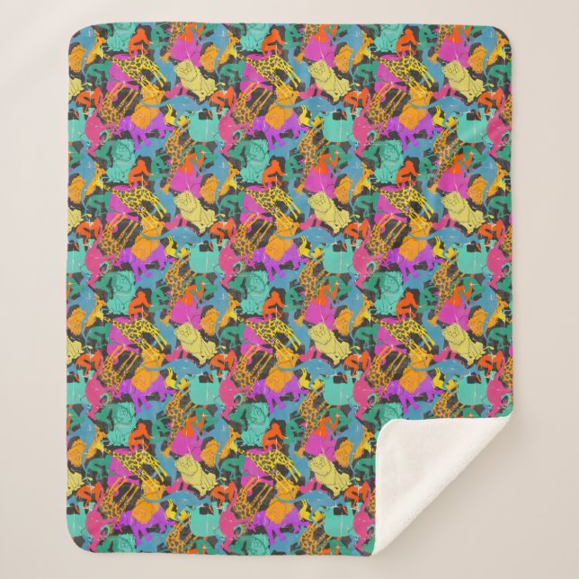 Manta Sherpa El animal retro siluetea el modelo (Anverso)