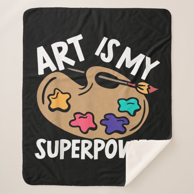 Manta Sherpa El arte es mi superpotencia maestra artista pintor (Anverso)