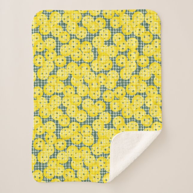 Manta Sherpa El baloncesto es vida - Amarillo en verde (Anverso)