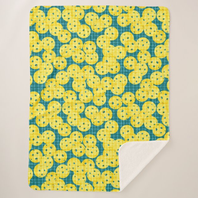 Manta Sherpa El baloncesto es vida - Amarillo en Verde azulado (Anverso)