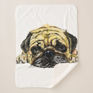 Manta Sherpa El bebé Sherpa Blanket Pug Perro - Tus Colores
